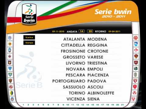 calendario serie Bwin 2010/2011