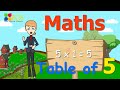 5x1=5 Multiplication, Table of Five 5 Tables Song Multiplication Time of tables - MathsTables