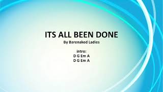 Its All Been Done by Barenaked Ladies - Easy acoustic chords and lyrics