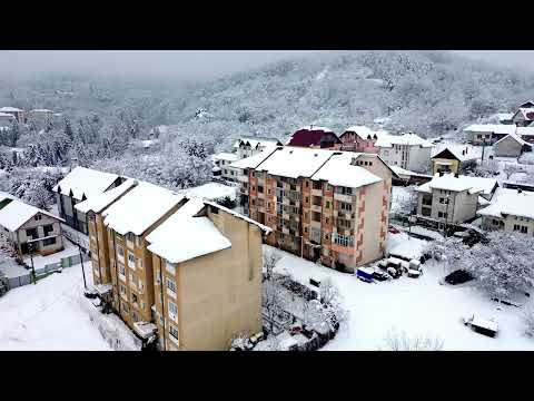 PEISAJ DE IARNA ÎN STATIUNEA GEOAGIU BAI. FLY OVER