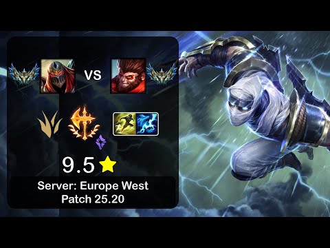 Zed Jungle vs Wukong - EUW Challenger - Patch 25.20