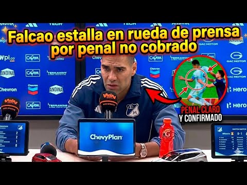 Falcao estalla en rueda de prensa y reclama por el penal que le hicieron en el clásico vs Santa Fe 