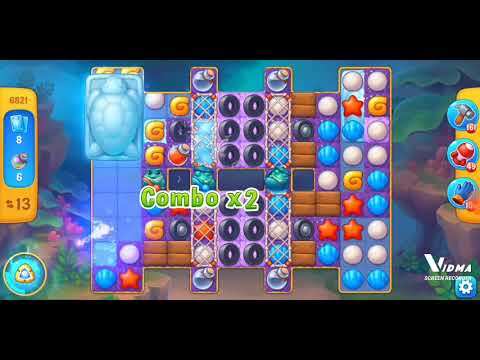 Fishdom. 6821 level no boosters and diamonds - 17 moves