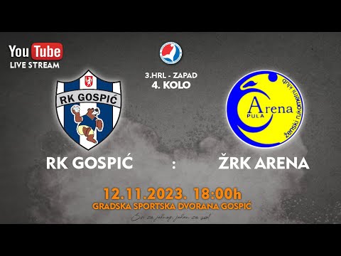 23-24 [Ž] RK Gospić - ŽRK Arena - 3. HRL-ZAPAD - 4. kolo (12.11.2023.)