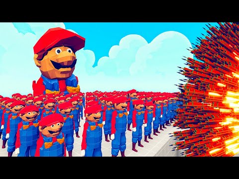 100x MARIO ARMY + 1x GIANT vs 1x EVERY GOD   Totally Accurate Battle Simulator TABS