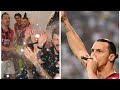 Ibrahimovic smokes cigar & sprays champagne in AC Milan's Serie A title-winning celebrations