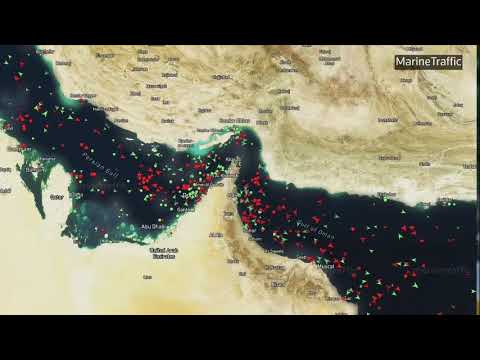 Vessel tracker showing Strait of Hormuz