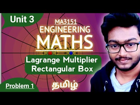Lagrange Multiplier Problem | Rectangular Box opens at the top MA3151 Matrices and Calculus in Tamil