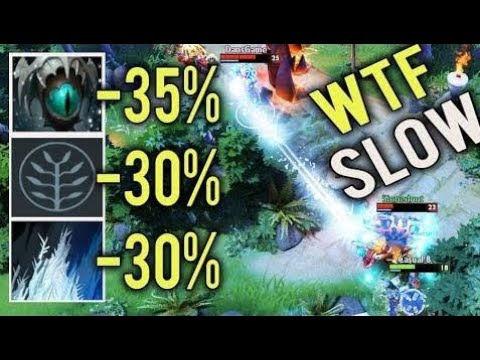WTF BUILD DOTA2 WTF SLOW -95% MS MACHINE GUN Lich Skadi Build Bulldog and Girlfriend Party Fun Dota