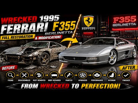 Thumbnail for Destroyed 1995 ferrari f355 berlinetta rebuilt into an italian supercar legend by Berlinetta