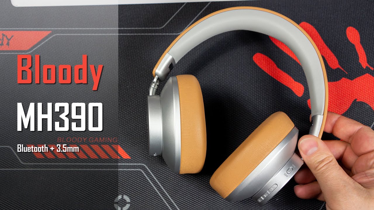 Гарнітура ігрова Bloody MH390 (Black), чорний колір, Bluetooth v5.3 + 3.5 Jack