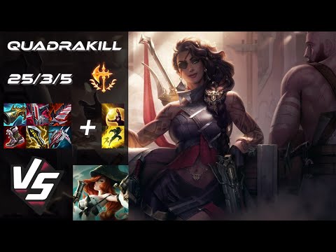 BOTTOM Samira vs Miss Fortune [QUADRAKILL] - NA Grandmaster Patch 14.16