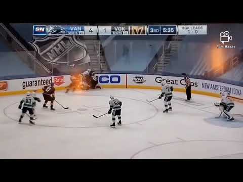 Jake Virtanen Alex Tuch Fight Canucks Vs Golden Knights Game 2 Round 2 2020 NHL Playoffs