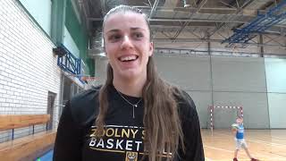 Dominika Puzio dobrej myśli przed wyjazdem do Jeleniej Góry w 1/4 finału play off I ligi koszykarek
