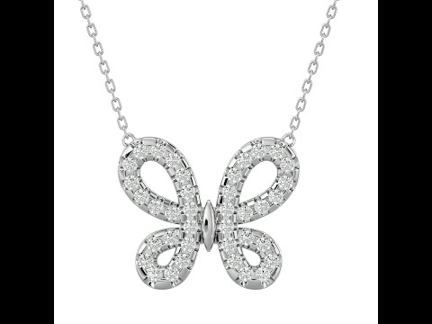 Pandantiv Aur 18k Breathtaking Butterfly-shaped Diamante Naturale - Flavia