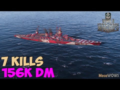 World of WarShips | Andrea Doria | 7 KILLS | 156K Damage - Replay Gameplay 4K 60 fps