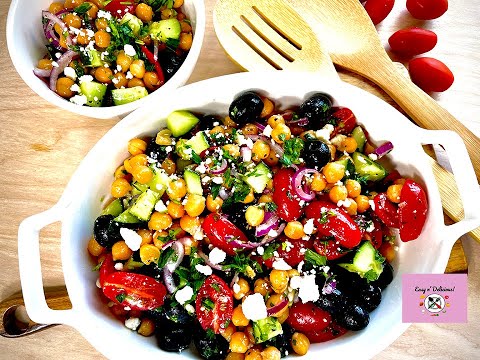 Chickpea Salad | Summer Salad | Mediterranean Salad | Quick Salad | Greek Salad With Dressing