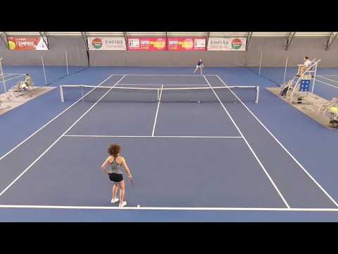 EMPIRE Cup U18 2018: SF, end of match, Katarína KUŽMOVÁ (SVK) - BANKS (GBR) 2-6 7-6(5) 7-6(5)