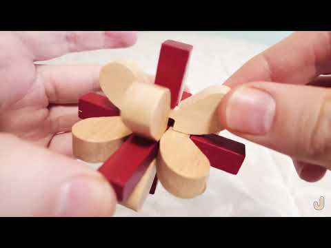 Wooden Snowflake (Plum Blossom) Puzzle -- Solution | Burr Puzzle