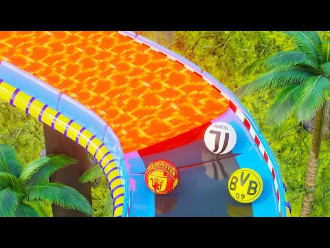 Marble Race Escape from the Lava - Football Super League
