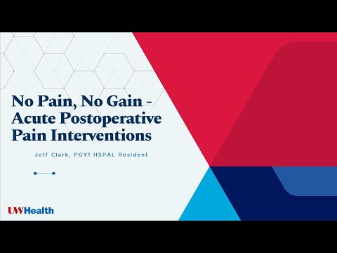 Acute Postoperative Pain Interventions