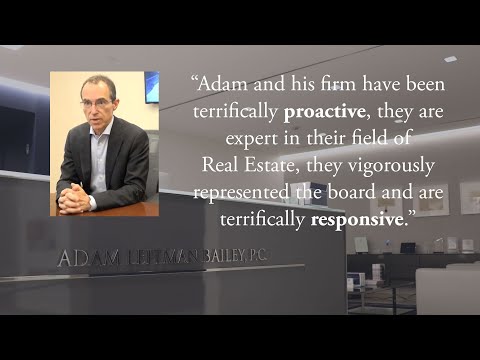 “Adam and his firm have been terrifically proactive, they are expert in their field of Real Estate, they vigorously represented the board and are terrifically responsive.” – Leland Englebardt, Co-Op Board Member testimonial video thumbnail