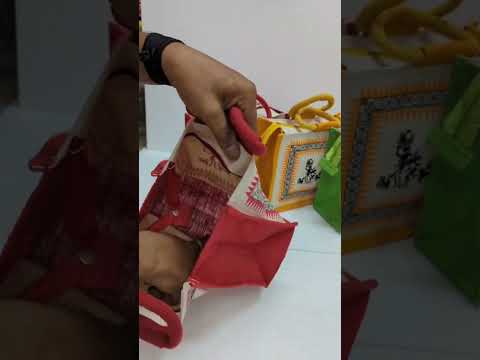 Jute canvas Thamboolam gift bags