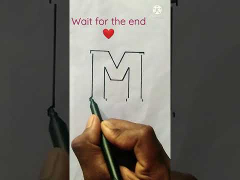 How to draw 3d "M"/3D-ART/#3dM/#M/#short #shortvideo #firstshortvideo#youtubeshort