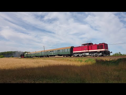 112 565-7 und Slz 86 1744-1 mit PRE 74867 zwischen Putbus und Bergen auf Rügen bei Pastitz