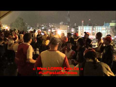 "LA FIESTA DE TODOS! - INDEPENDIENTE SANTA FE Vs Atl. Mineiro - CBL 2014 -" Barra: La Guardia Albi Roja Sur &bull; Club: Independiente Santa Fe