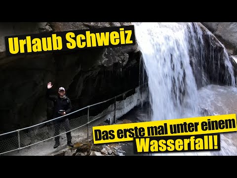 #holiday #switzerland - Avers day tour - walking under a waterfall for the first time!