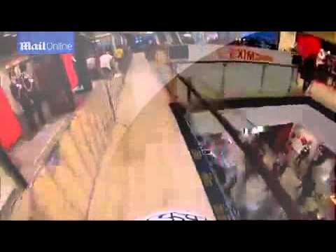 BMX rider Hannes Slavik races through crowded shopping centre   Daily Mail Online