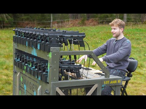 Playing a Piano That Fires Paintballs