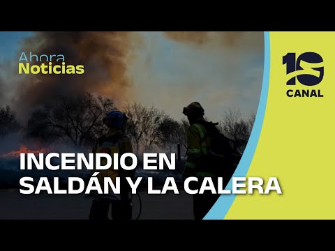 Bomberos combaten un incendio en la zona entre Saldán y La Calera