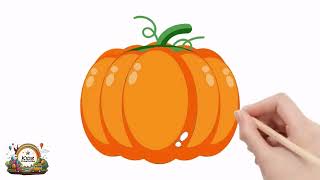 Easy Pumpkin Drawing for Kids | Step-by-Step Tutorial