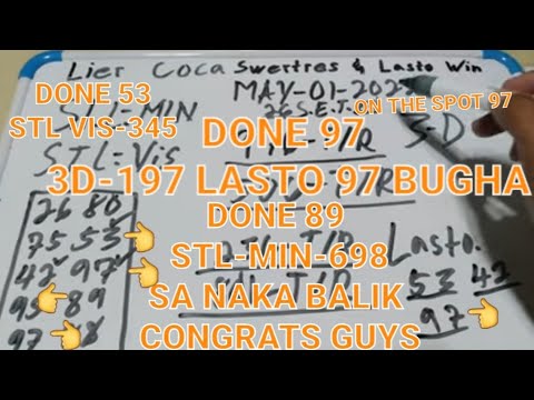 Swertres hearing today May 01 2022 STL-MIN-VIS & 3D-LOTTO by S.E.T. best combination.
