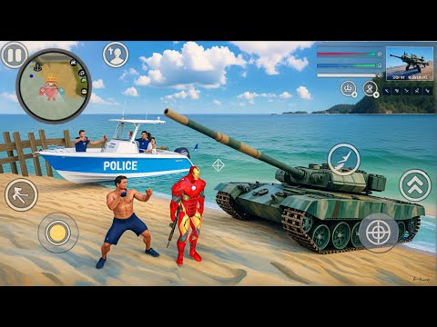 Iron Rope Hero Vice Town Tank and Helicopter - Android Gameplay