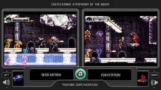 Castlevania SOTN (Sega Saturn vs Playstation) Side by Side Comparison
