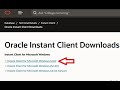 ORACLE Instant Client Installation For Windows 10 X64