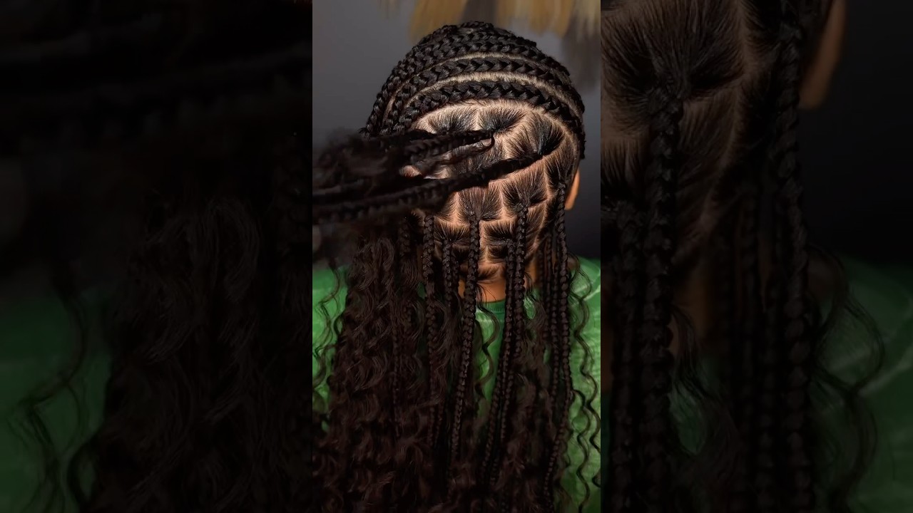 These lemonade Fulani braids 😍 #braids #shorts #lemonadebraids