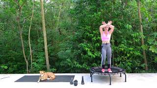 10 mins NEW, Powered Up Trampoline & Weights Series on a JumpSport Trampoline, using mixed weights.