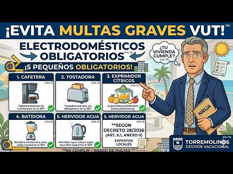 4 Electrodomésticos Obligatorios en VUT Andalucía — Torremolinos Gestión Vacacional