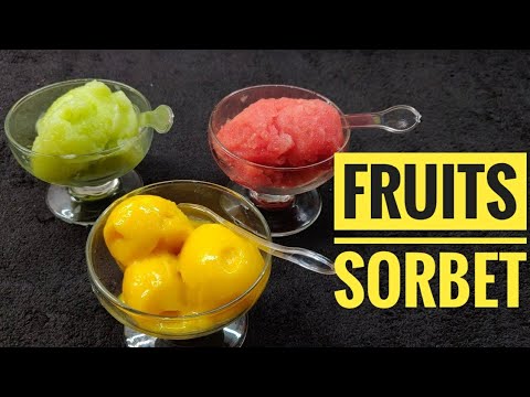 Homemade 3 Yummy  Fruit Flavor Sorbet || Trick to make perfect Sorbet || Food Rewind