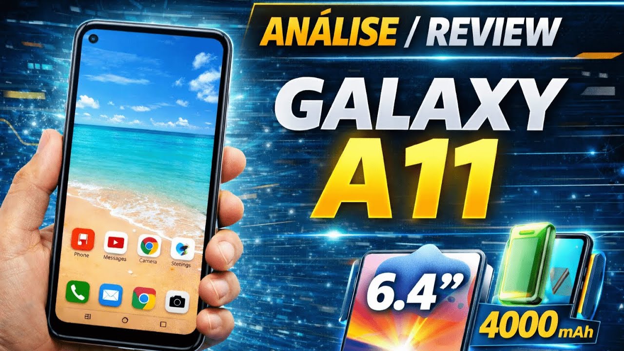 Miniatura da avaliação em vídeo de Smartphone Samsung Galaxy A11 64GB 3GB RAM