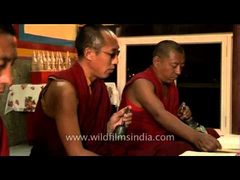 Tibetan tantric chanting in a  Delhi Monestary