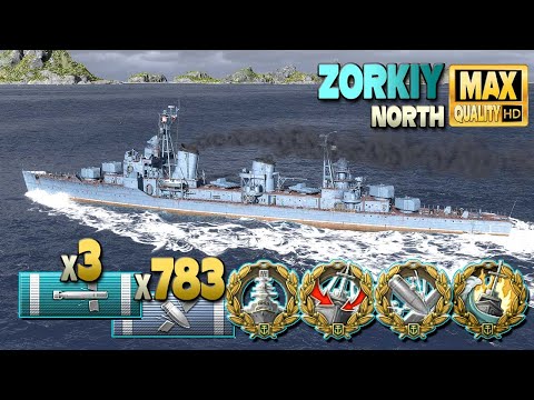 Destroyer Zorkiy: Exciting to the end on map North - World of Warships