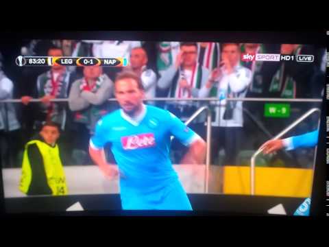 Higuain Goal Legia Warschau vs. SSC Neapel