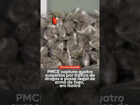 PMCE captura quatro suspeitos por tráfico de drogas e posse ilegal de arma de fogo, em Itatira-CE