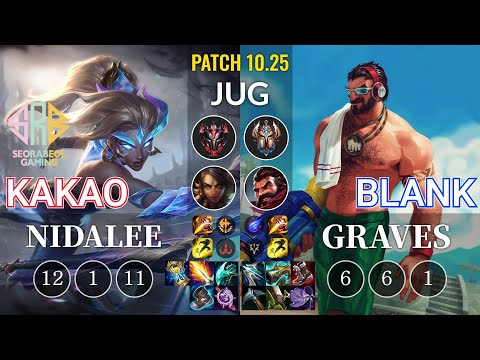 SRB KaKAO Nidalee vs Blank Graves Jungle - KR Patch 10.25