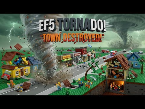 LEGO Tornado DESTROYS TOWN! 🌪️💥 EF5 Monster - 1 Mile Wide! 😱
